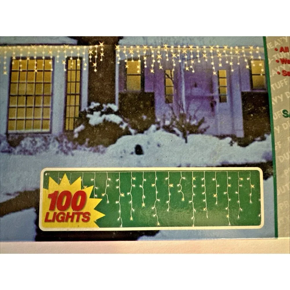 Nature's Ice Lights Icicle String 100 Christmas Indoor Outdoor Flash Steady NEW